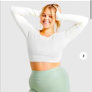 Gymshark x Whitney Simmons V2 Cropped long sleeve - unbleached